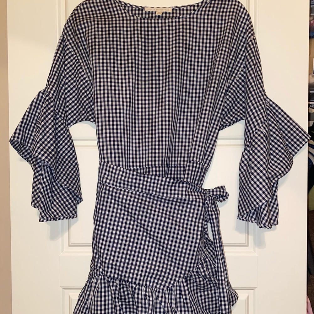 Plaid wrap dress